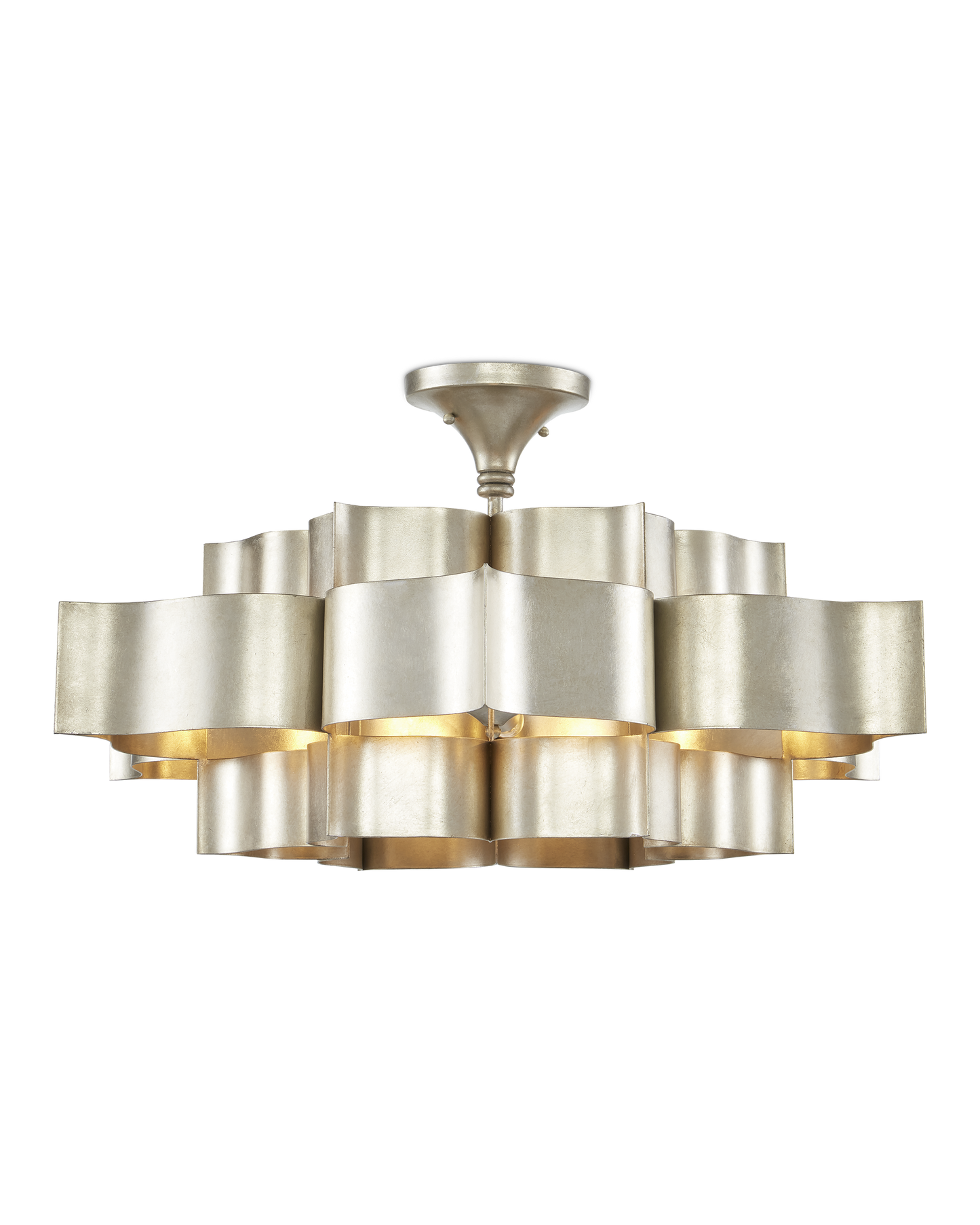 Grand Lotus Large Silver Chandelier