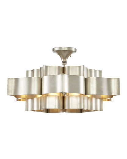 Grand Lotus Large Silver Chandelier