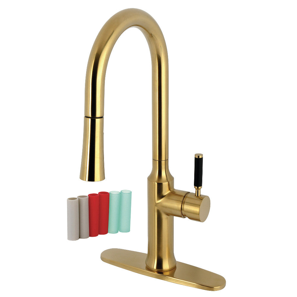 Kaiser Pull-Down Kitchen Faucet in Brushed Brass