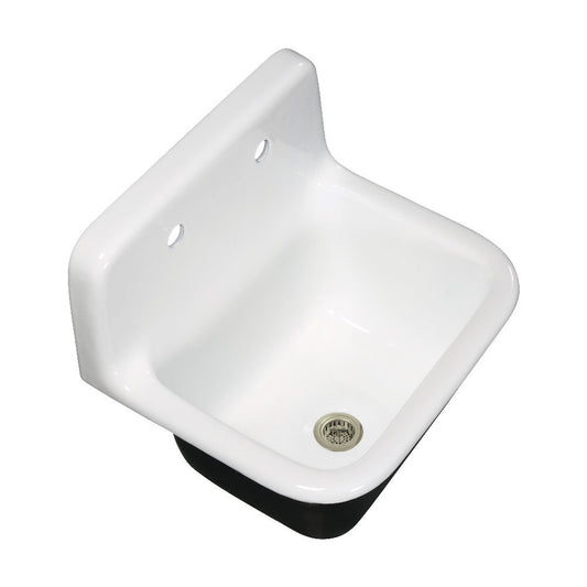 Petra Galley 22.0625 Inch Wall Mount Kitchen Sink in White