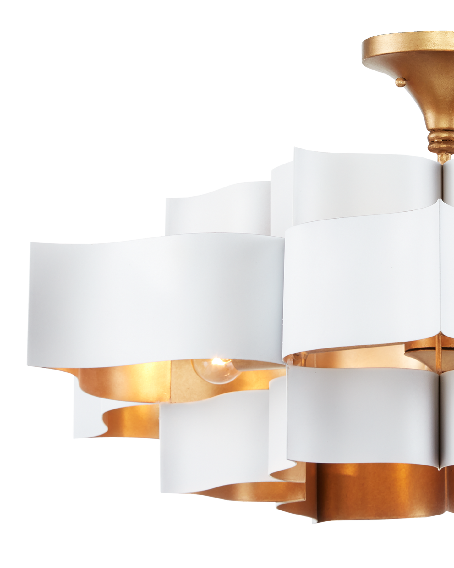 Grand Lotus Large White Chandelier