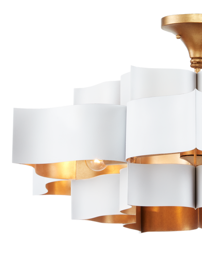 Grand Lotus Large White Chandelier