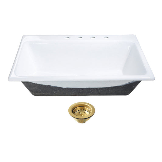 Towne 36 Inch Drop-In Kitchen Sink in White