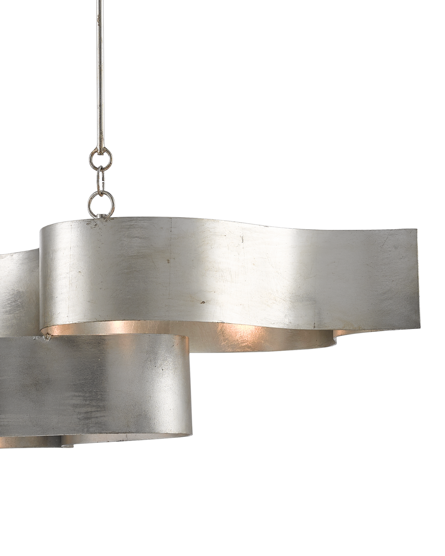 Grand Lotus Silver Oval Chandelier