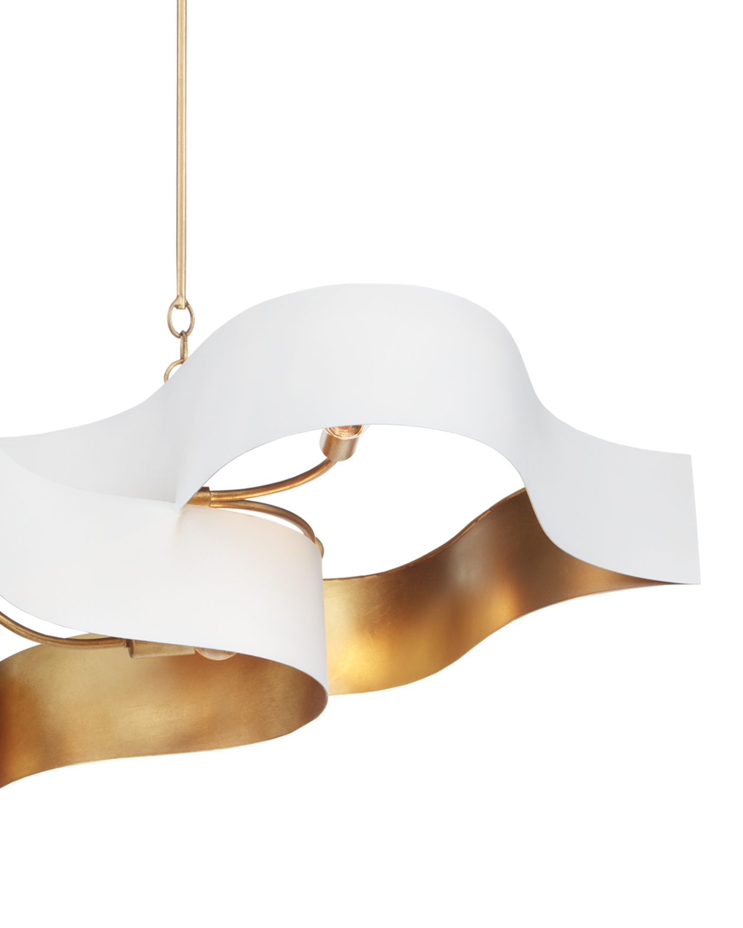 Grand Lotus White Oval Chandelier