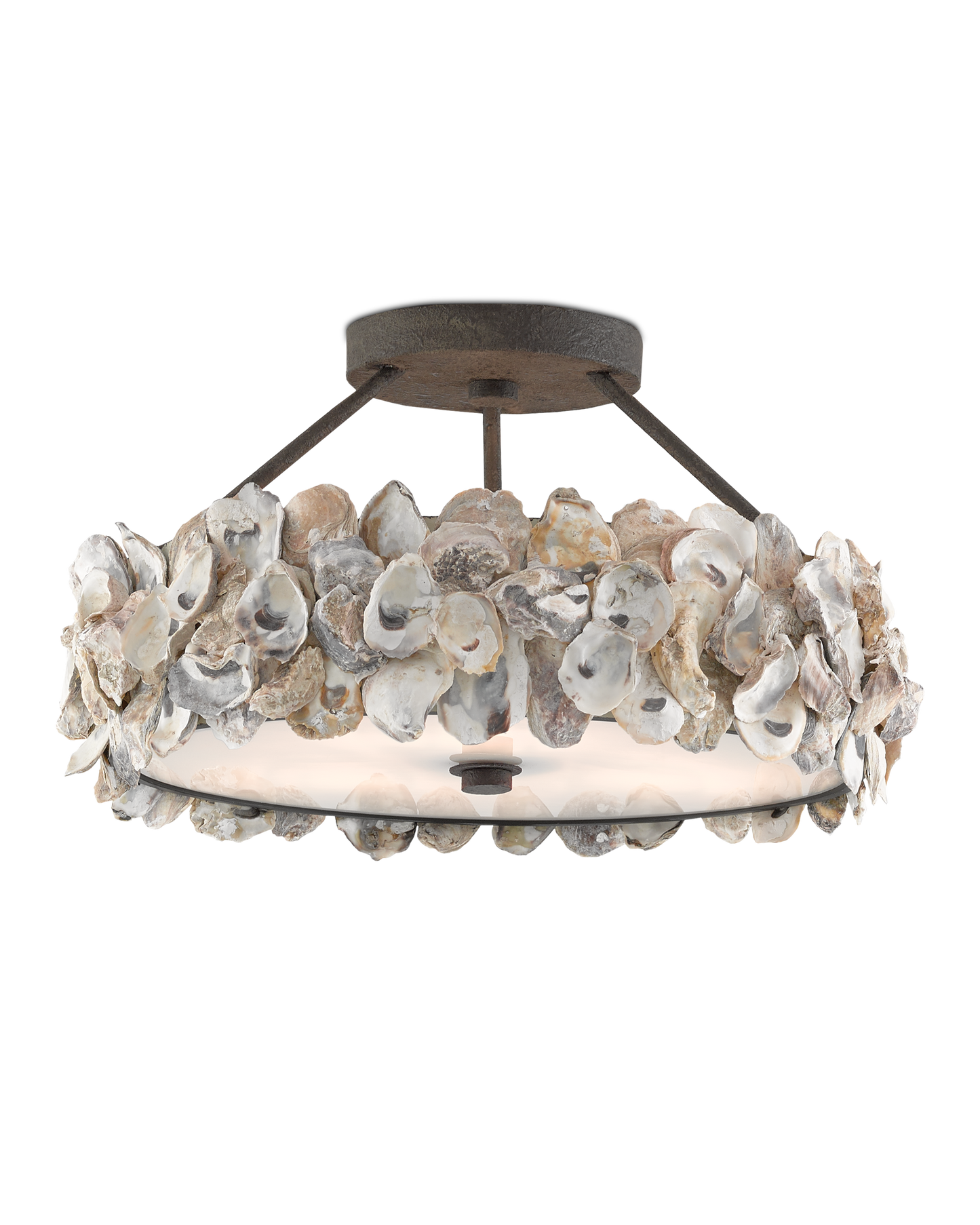 Oyster Shell Semi-Flush Mount