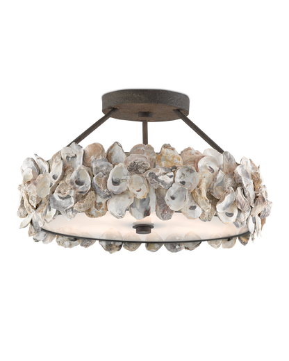 Oyster Shell Semi-Flush Mount