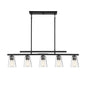 Calhoun 5-Light Linear Chandelier in Matte Black Matte Black