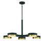Ashor 5-Light LED Chandelier in Matte Black with Warm Brass Accents Matte Black with Warm Brass Accents