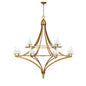 Director 12-Light Chandelier in Warm Brass Warm Brass