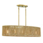 Ashe 5-Light Oval Chandelier in Warm Brass and Rope Warm Brass and Rope