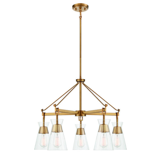 Lakewood 5-Light Chandelier in Warm Brass Warm Brass