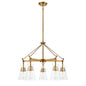 Lakewood 5-Light Chandelier in Warm Brass Warm Brass