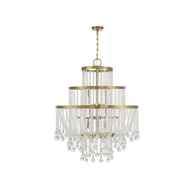 Luna 15-Light Chandelier in Warm Brass Warm Brass