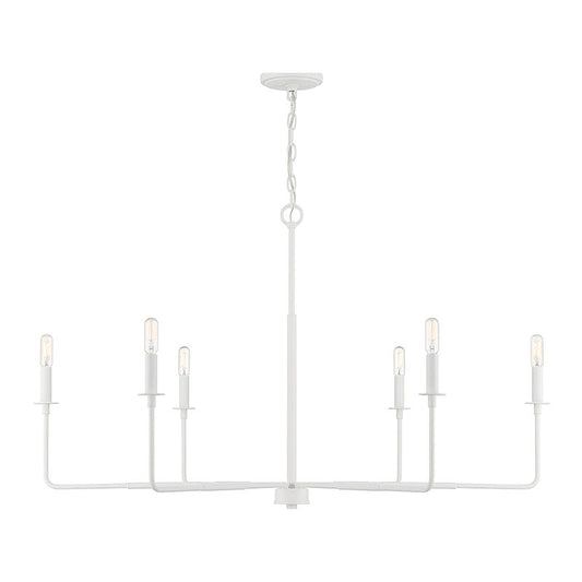 Salerno 6-Light Chandelier in White Bisque Bisque White