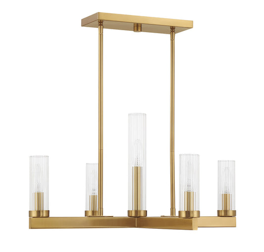 Carina 5-Light Chandelier in Warm Brass