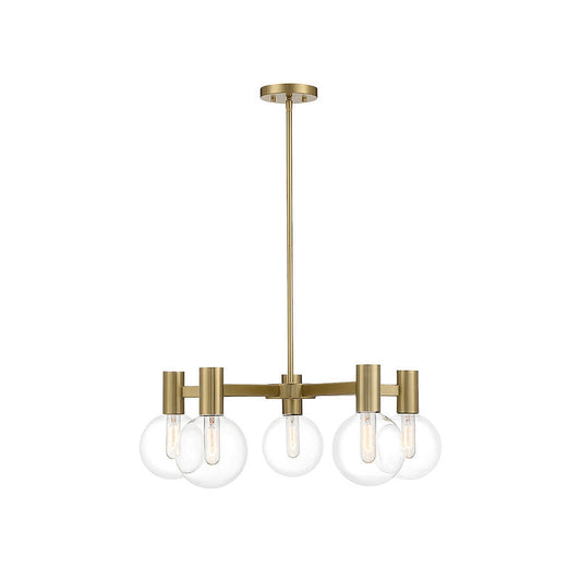 Wright 5-Light Chandelier in Warm Brass Warm Brass