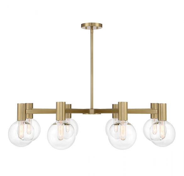 Wright 8-Light Chandelier in Warm Brass