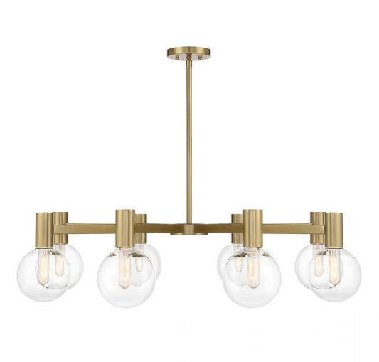 Wright 8-Light Chandelier in Warm Brass