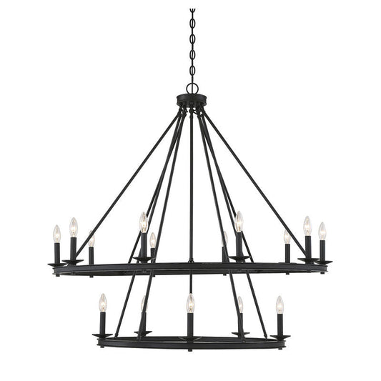 Middleton 15-Light Chandelier in Matte Black Matte Black