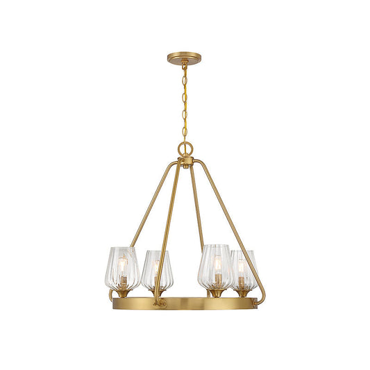Carlton 4-Light Chandelier in Warm Brass Warm Brass