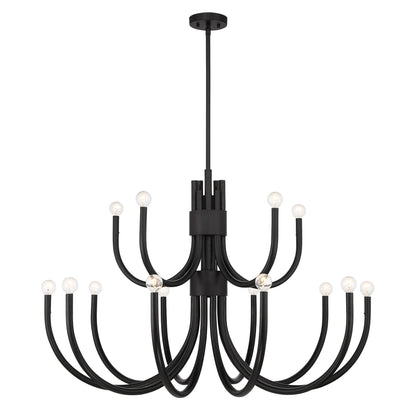 Sorrento 15-Light Chandelier in Matte Black