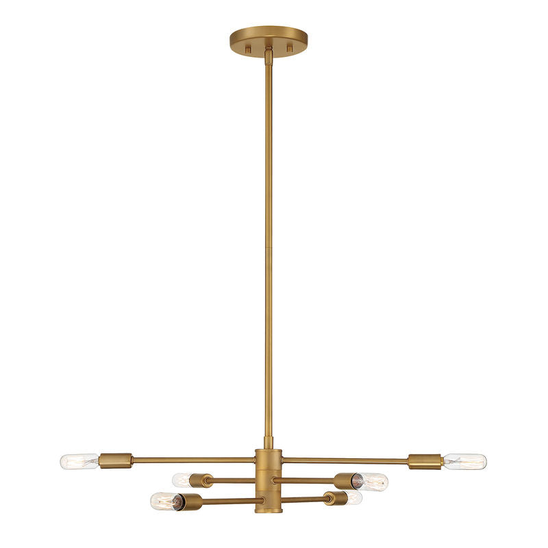 Lyrique 6-Light Chandelier in Warm Brass Warm Brass