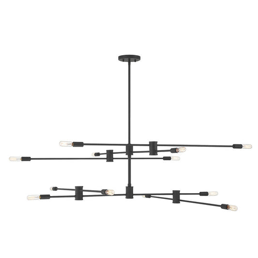 Lyrique 12-Light Chandelier in Matte Black Matte Black