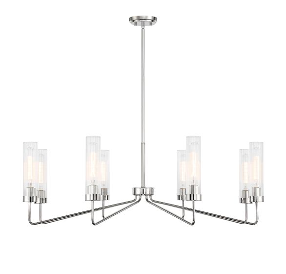 Baker 8-Light Chandelier in Polished Nickel