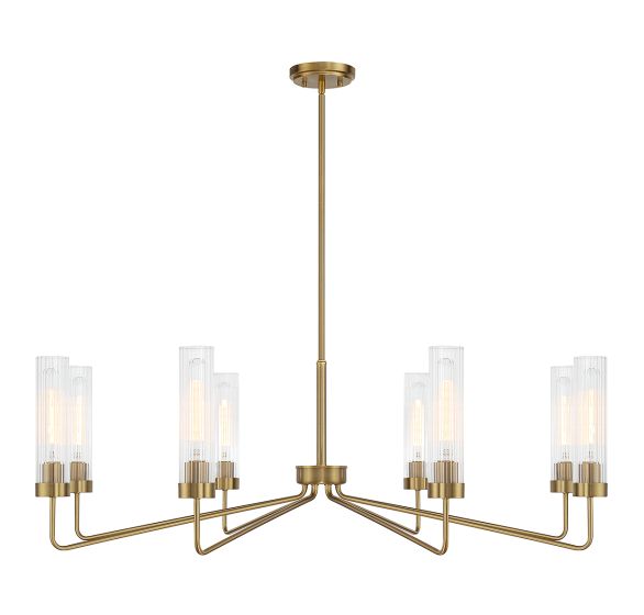 Baker 8-Light Chandelier in Warm Brass