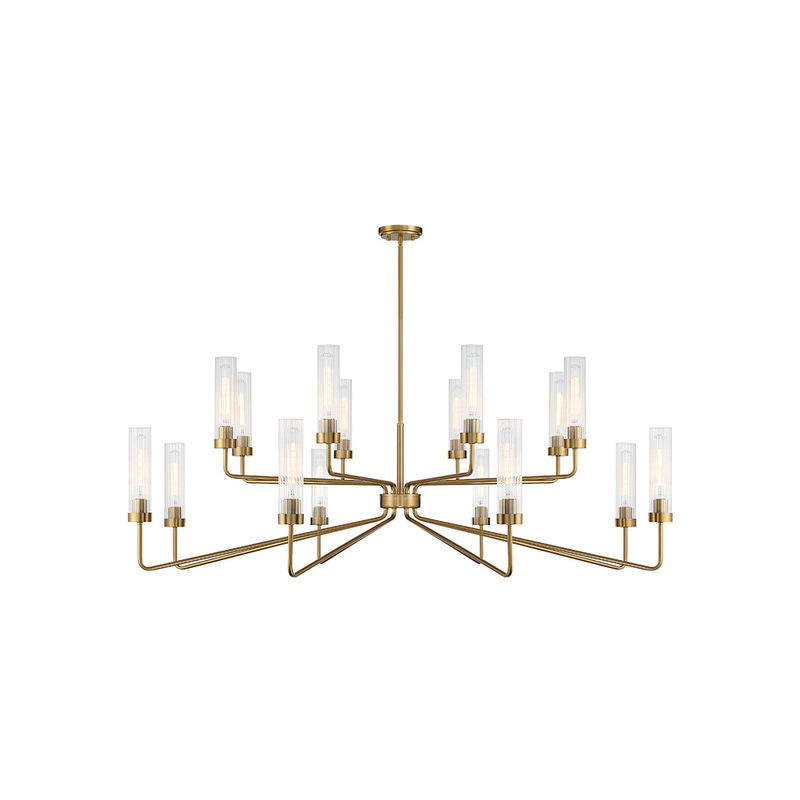 Baker 16-Light Chandelier in Warm Brass Warm Brass