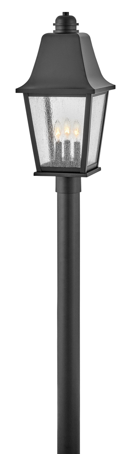 Kingston Large Post Top or Pier Mount Lantern In Black Finish
