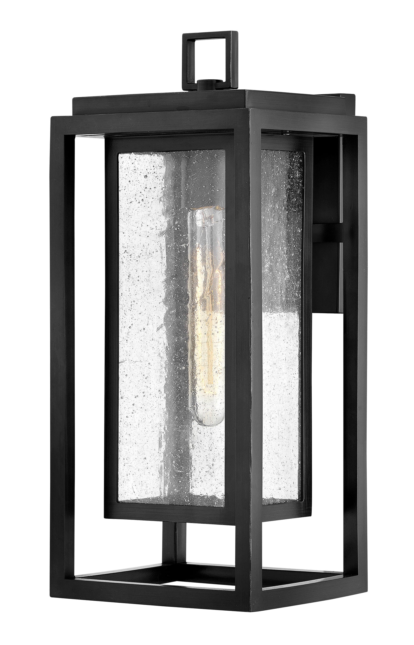 Republic Medium Wall Mount Lantern In Black Finish