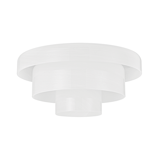 PORT RICHMOND Flush Mount with Aged Brass Finish