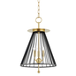 Cagney Pendant with Aged Brass/black Finish