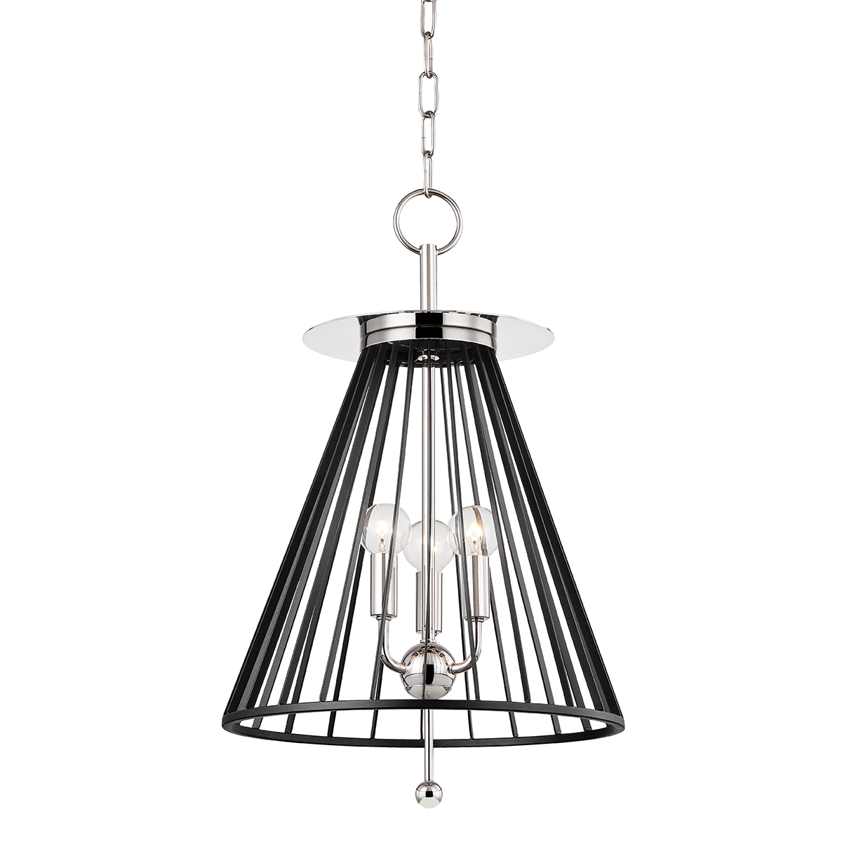Cagney Pendant with Polished Nickel/black Finish