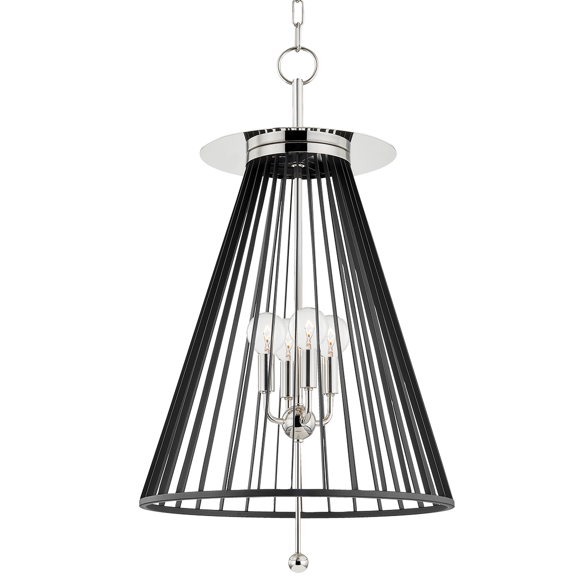 Cagney Pendant with Polished Nickel/black Finish