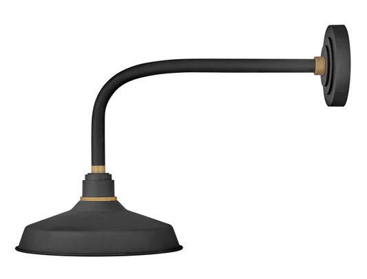 Foundry Classic Medium Straight Arm Barn Light In Black Finish