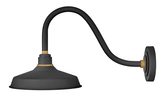 Foundry Classic Medium Gooseneck Barn Light In Black Finish