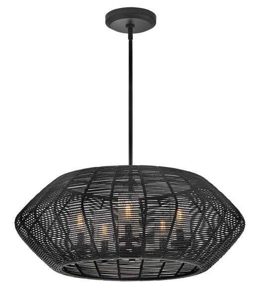 Luca Medium Single Tier Chandelier In Black Finish