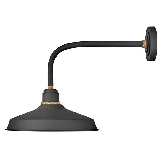 Foundry Classic Medium Straight Arm Barn Light In Black Finish