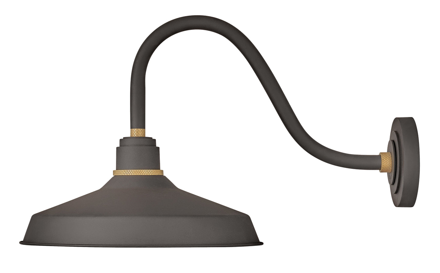 Foundry Classic Medium Gooseneck Barn Light In Dark Bronze Finish