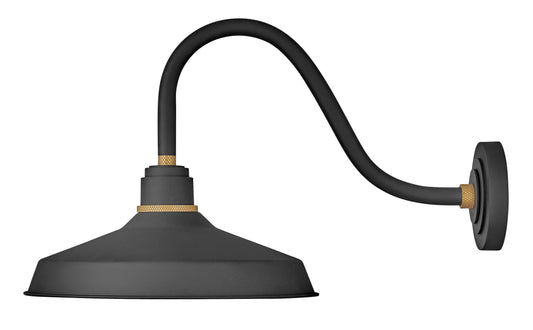 Foundry Classic Medium Gooseneck Barn Light In Black Finish