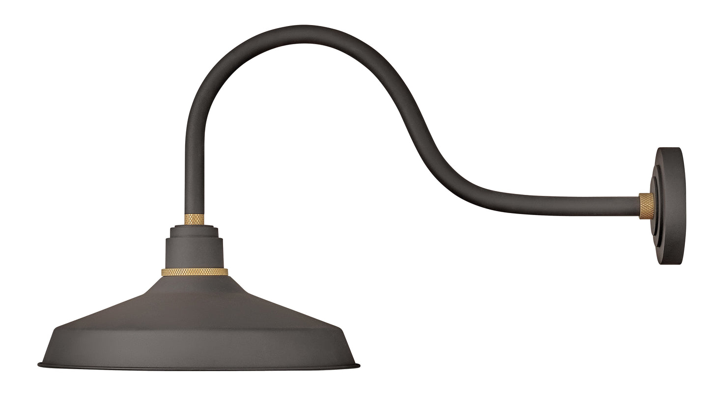 Foundry Classic Medium Gooseneck Barn Light In Dark Bronze Finish