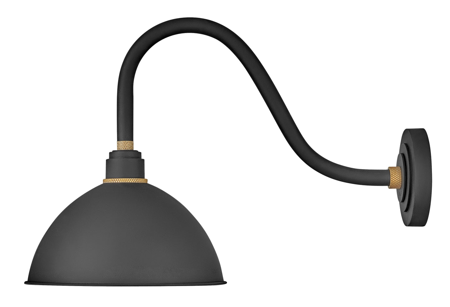 Foundry Dome Medium Gooseneck Barn Light In Black Finish
