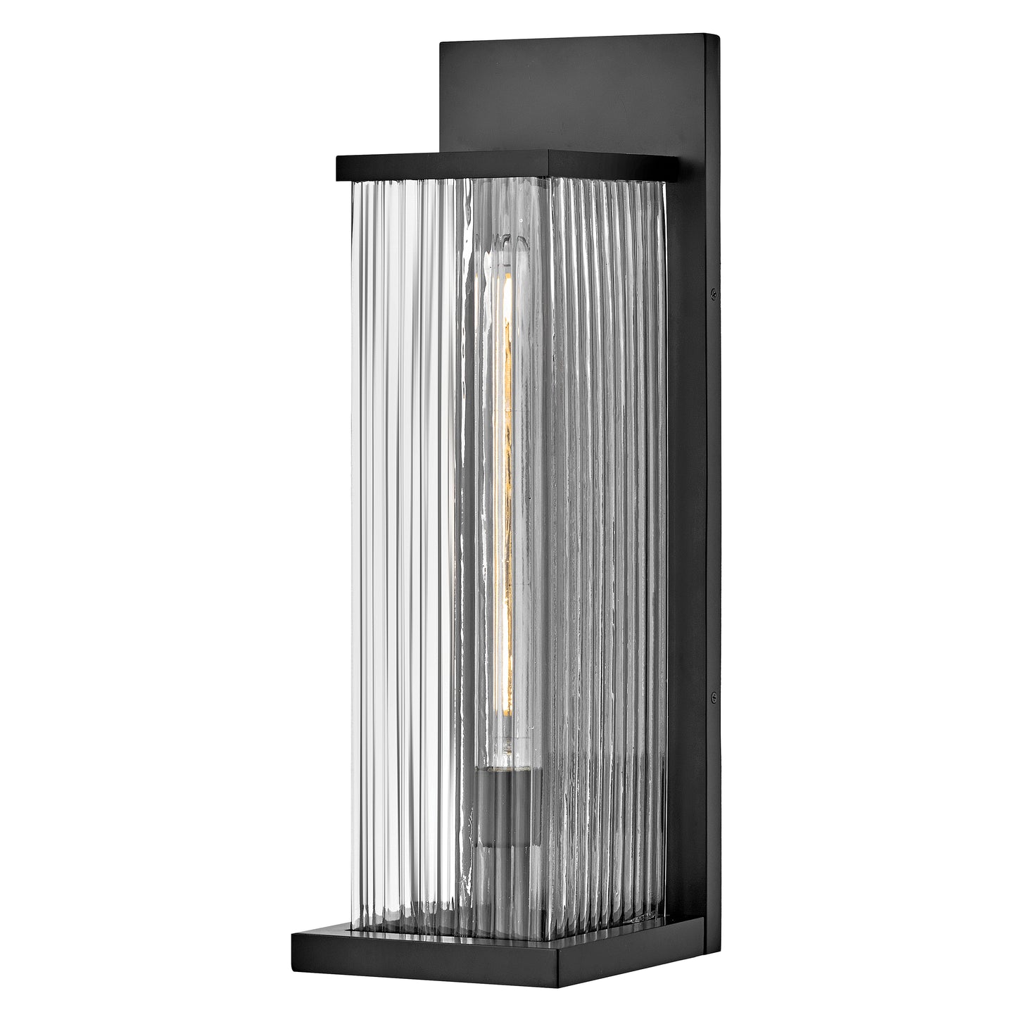Torrent Large Wall Mount Lantern In Black Finish