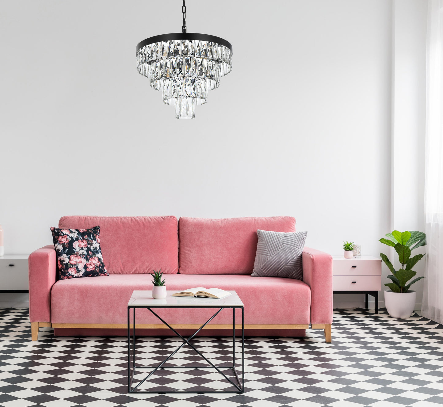 Josephine 20 inch Round Chandelier in Black