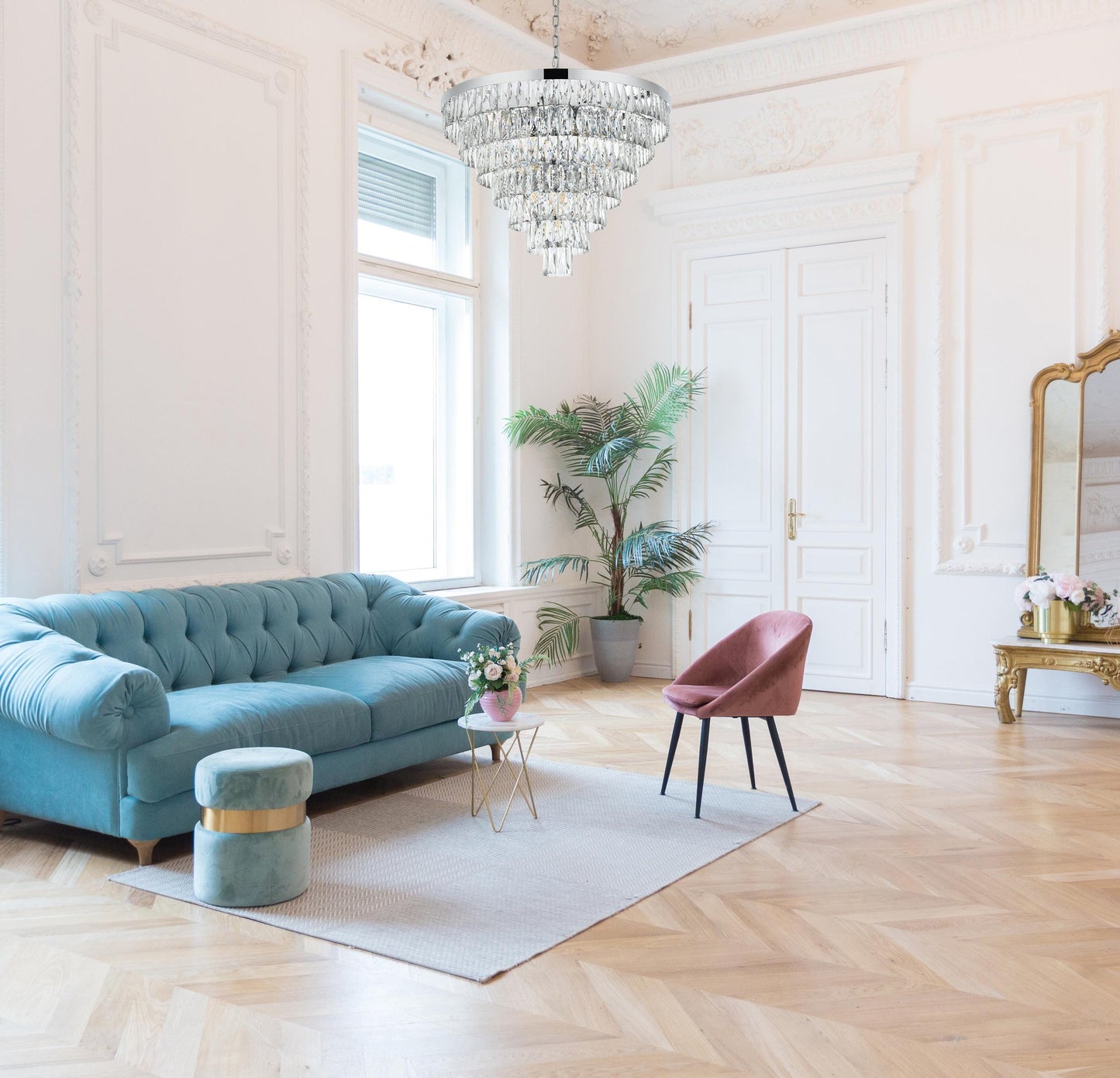 Josephine 32 inch Round Chandelier in Chrome