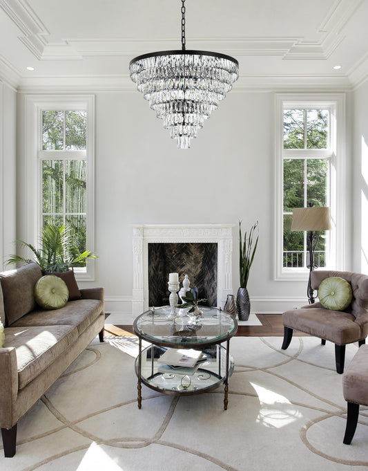 Josephine 36 inch Round Chandelier in Black