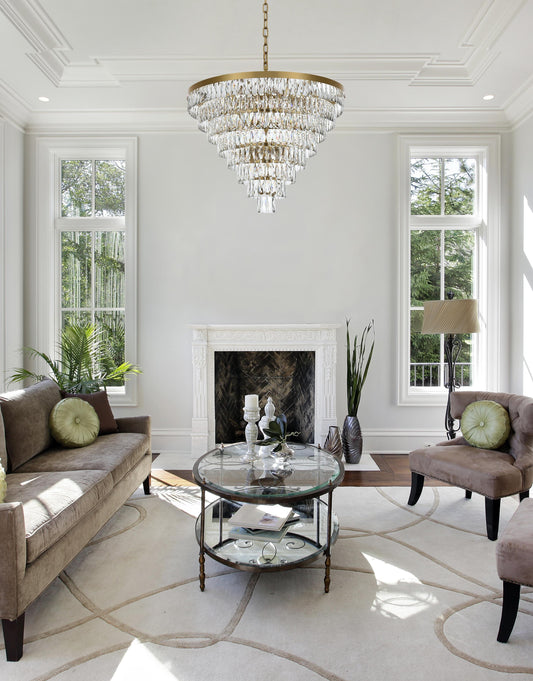 Josephine 36 inch Round Chandelier in Satin Gold